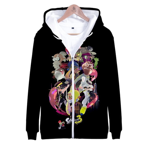 MNHFKGP Splatoon 3D Merch Harajuku Zipper hoodie Women/Men Zipper hoodie Sweatshirt