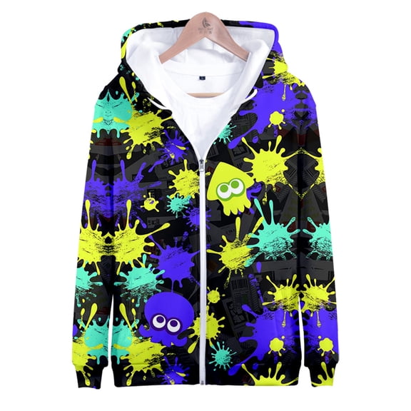 MNHFKGP Splatoon 3D Merch Harajuku Zipper hoodie Women/Men Zipper hoodie Sweatshirt
