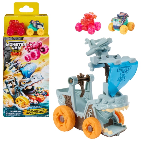 Monster Jam Mini Jams Barnacle Blaster Ship Playset for Kids Ages 3+