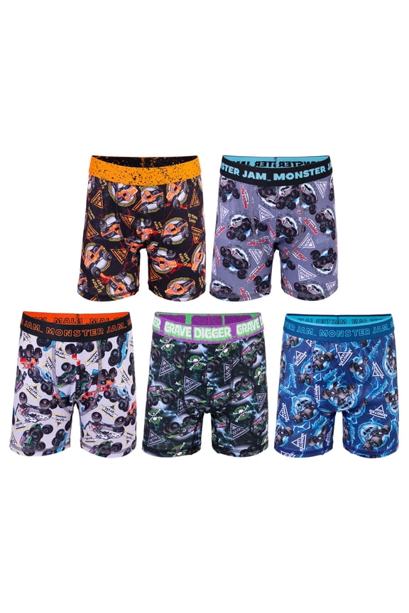 Boys Athletic Boxer Brief Underpants Character Underwear, 5-pack, Sizes XS to M