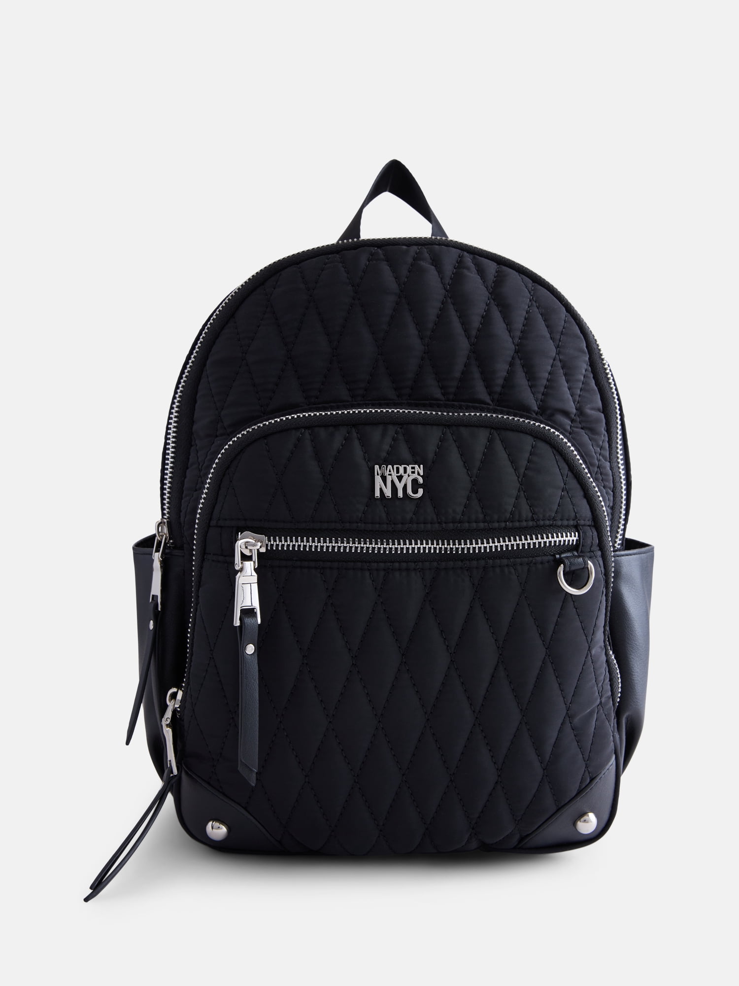 Madden NYC Women's Quilted Mini Backpack, Black