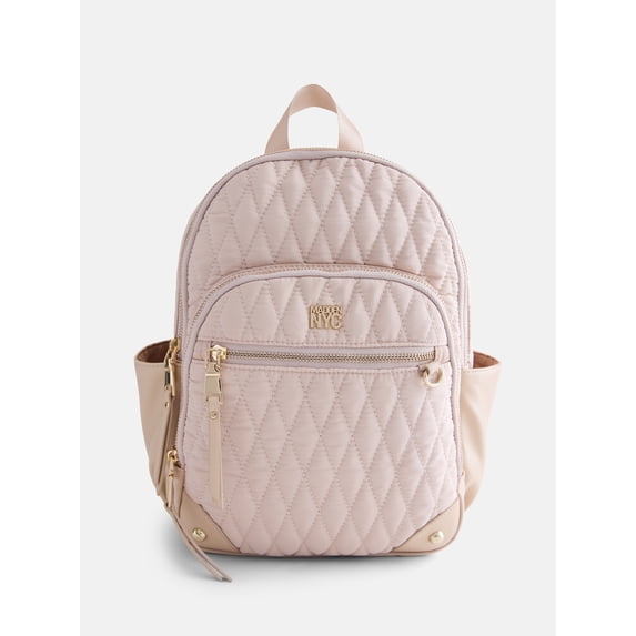 Madden NYC Women's Quilted Mini Backpack, Khaki