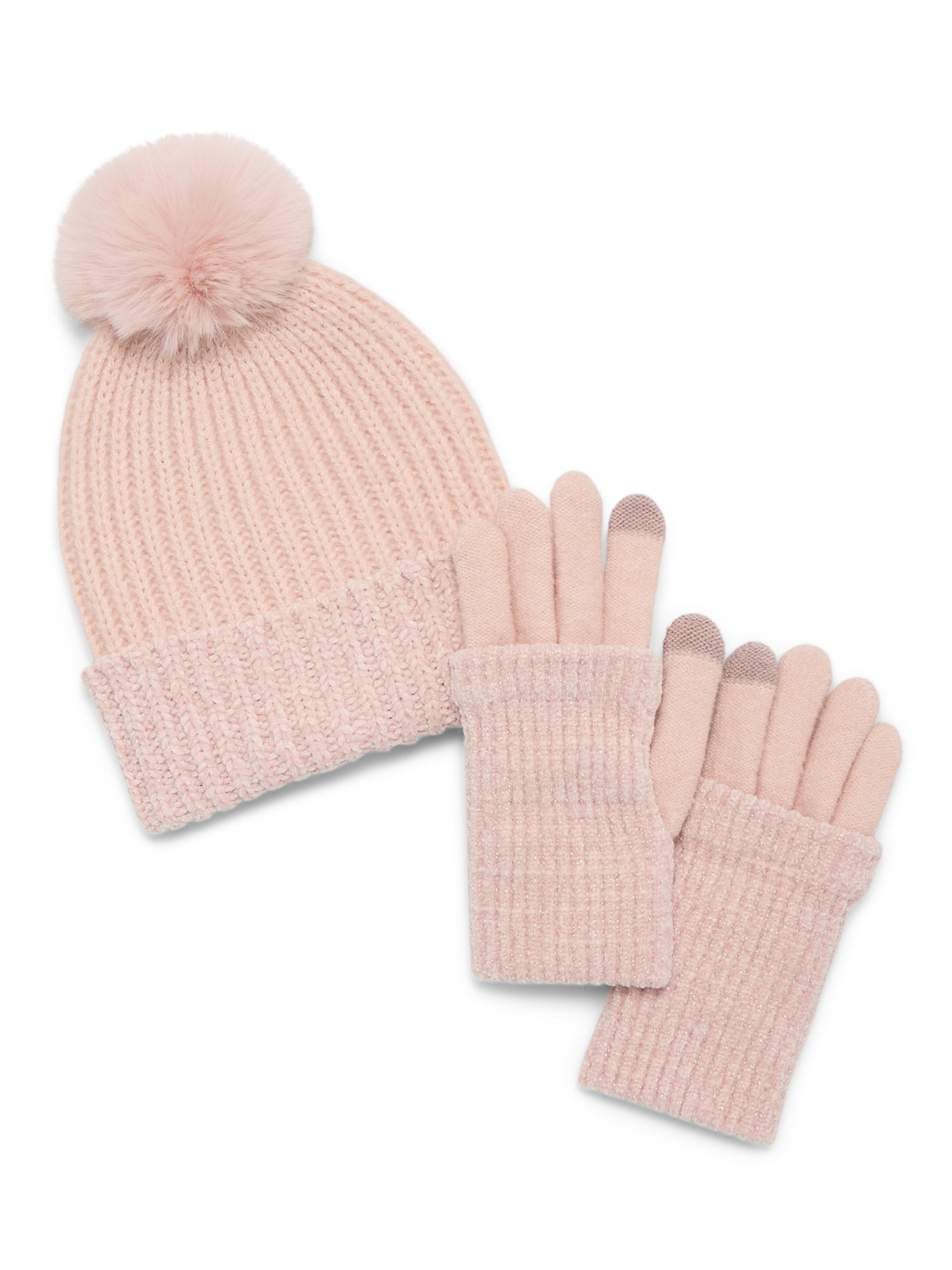 MNYC Beanie and Scarf Set Blush