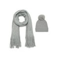 thumbnail image 1 of Madden NYC Women's Embellished Beanie Hat and Scarf Gift Set, 2-Piece, Gray, 1 of 4
