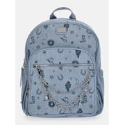 MNYC Women's Chain Pocket Dome Backpack Western Denim