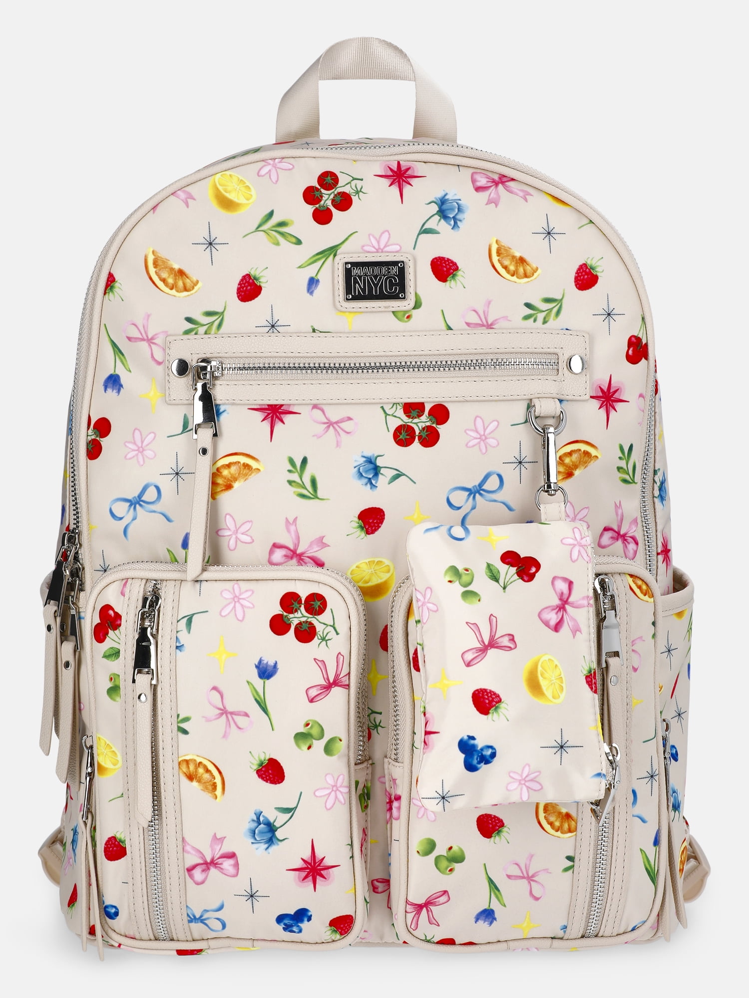 MNYC Women's Double Pocket Dome Backpack Khaki Picnic