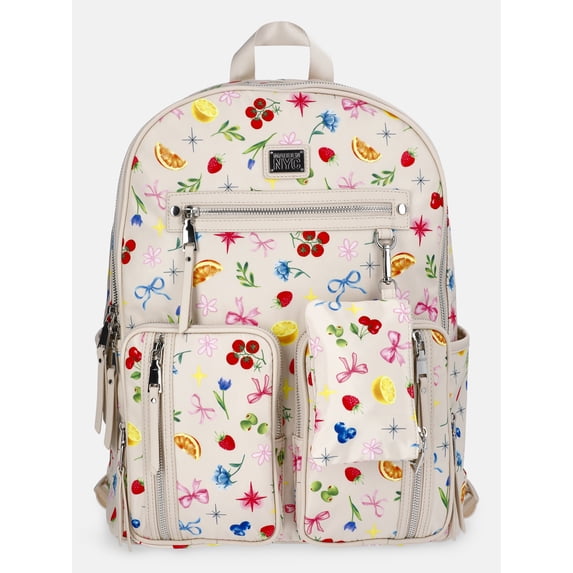 MNYC Women's Double Pocket Dome Backpack Khaki Picnic