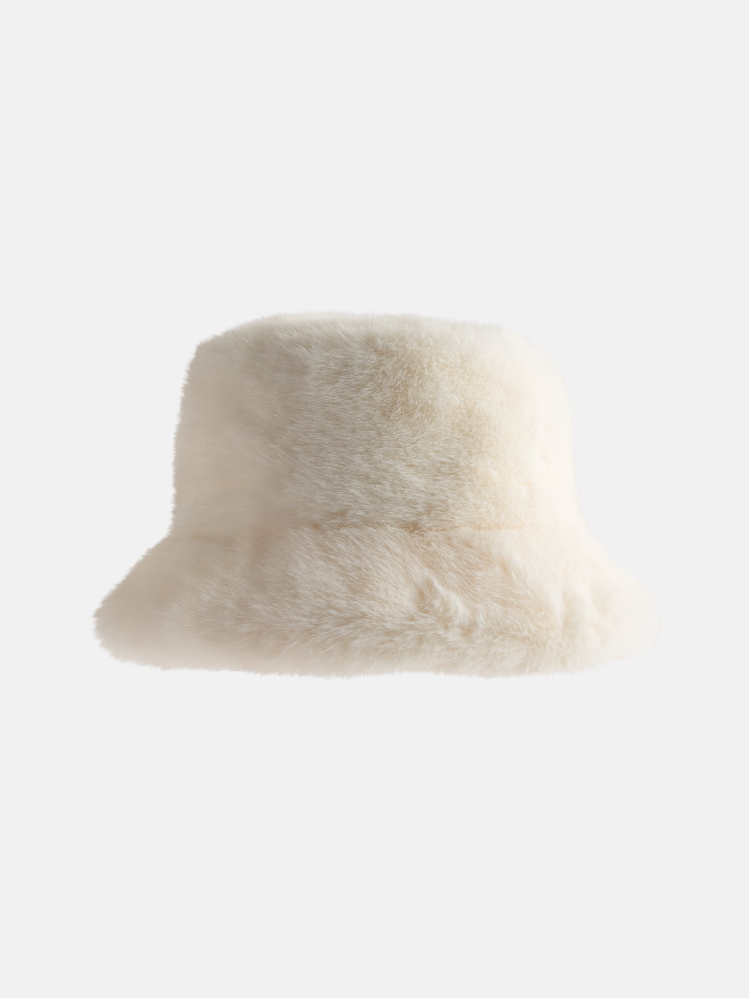 Madden NYC Women's Faux Fur Bucket Hat, Ivory