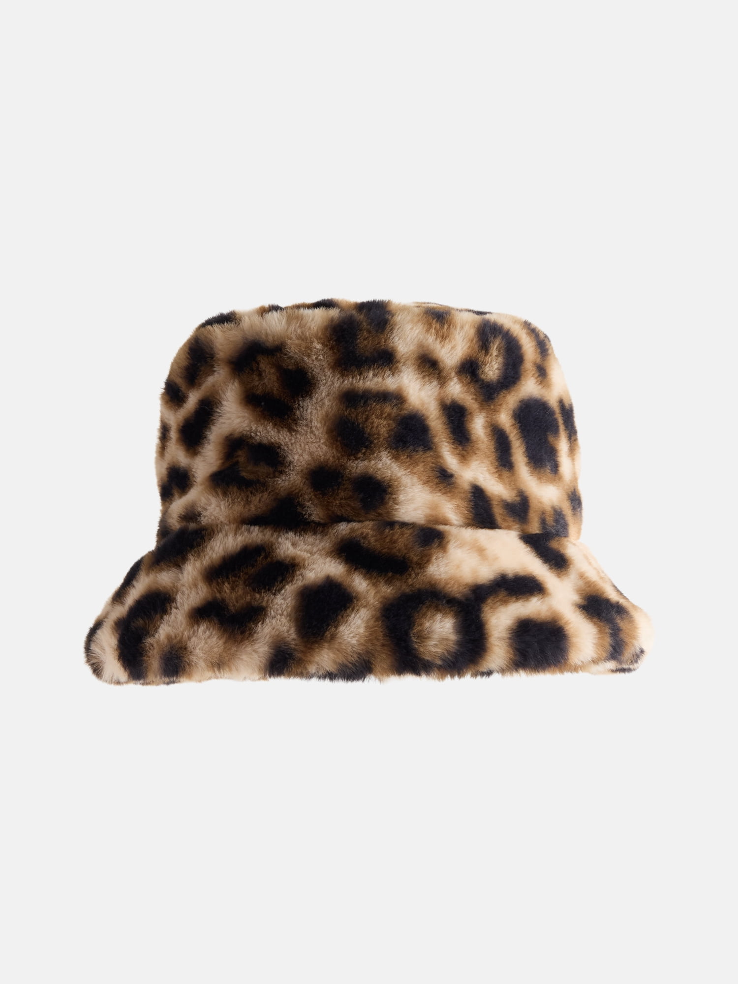 Madden NYC Women's Faux Fur Bucket Hat, Leopard