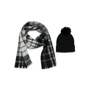 MADDEN NYC Women's Beanie Hat and Scarf Gift Set, 2-Piece, Black