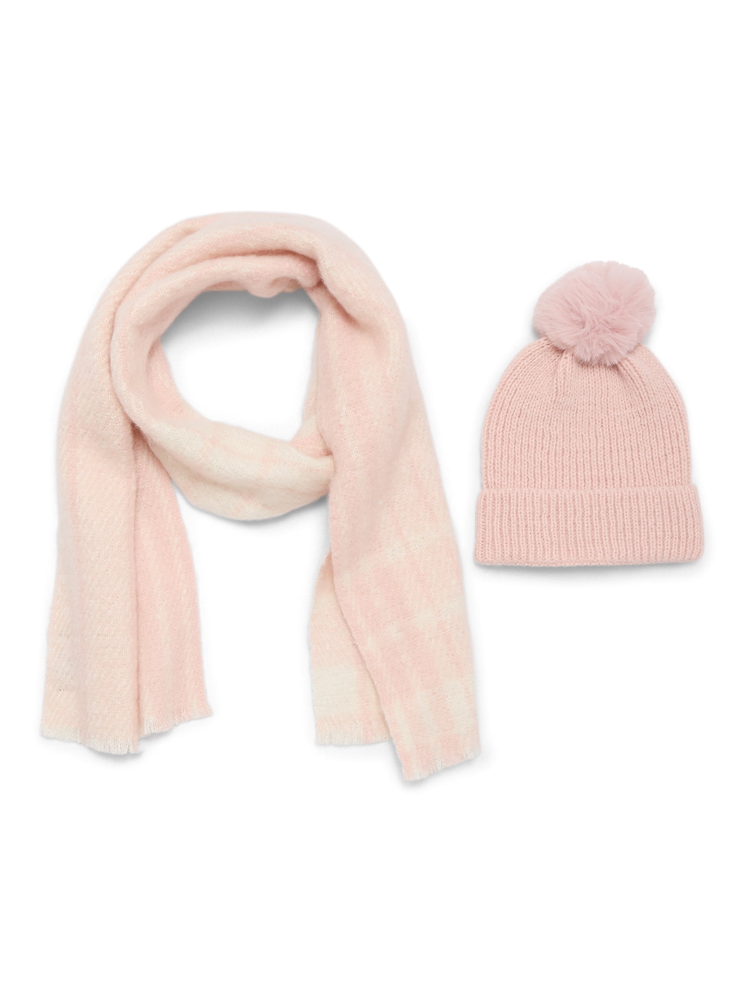Madden NYC Women's Beanie Hat and Scarf Gift Set, 2-Piece, Blush