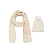 Madden NYC Women's Beanie Hat and Scarf Gift Set, 2-Piece, Ivory