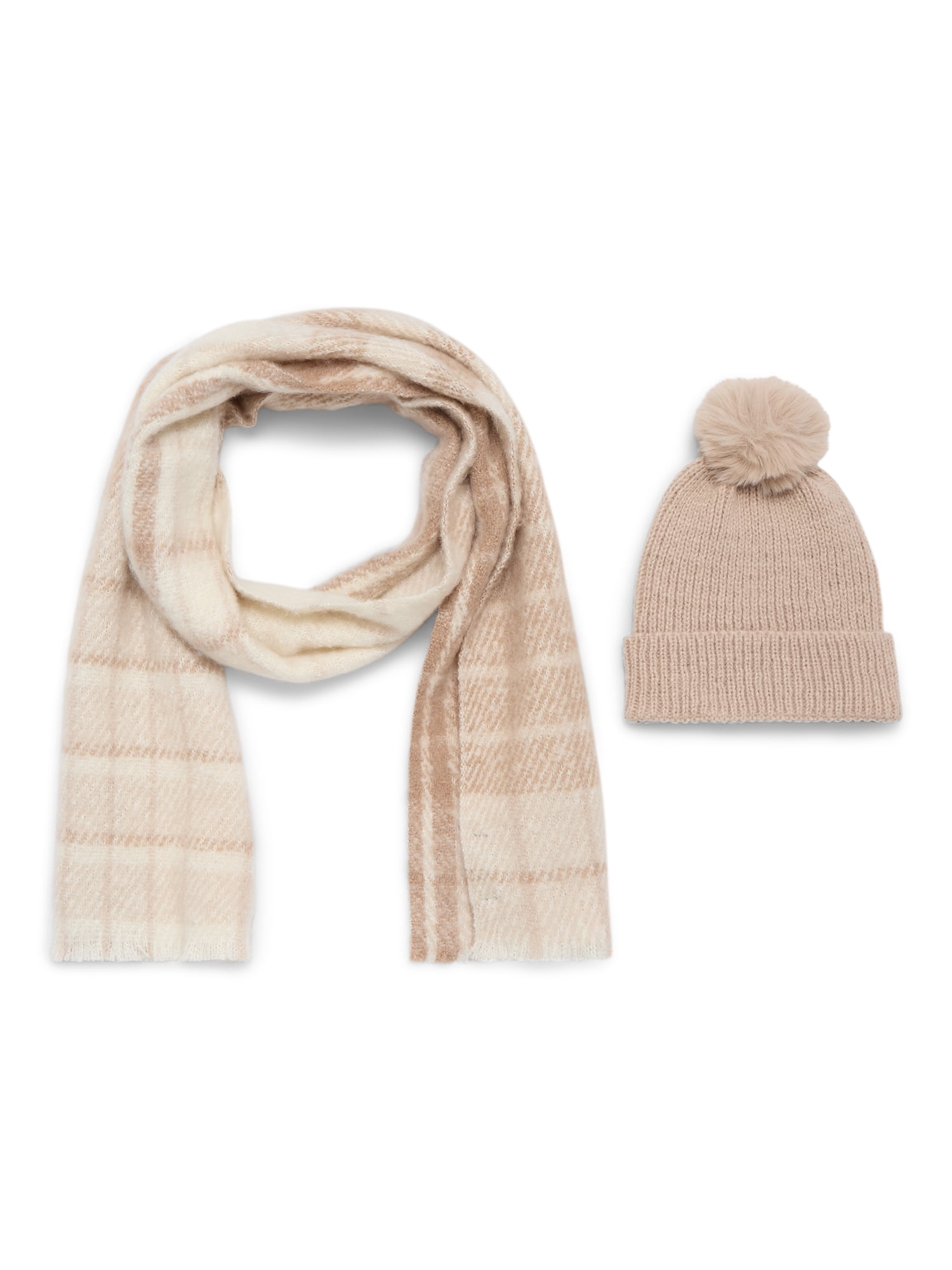 Walmart Saving of  Madden NYC Women's Beanie Hat and Scarf Gift Set, 2-Piece, Tan