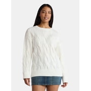 Madden NYC Women's Cable Knit Sweater, Midweight, Sizes XXS-XXL