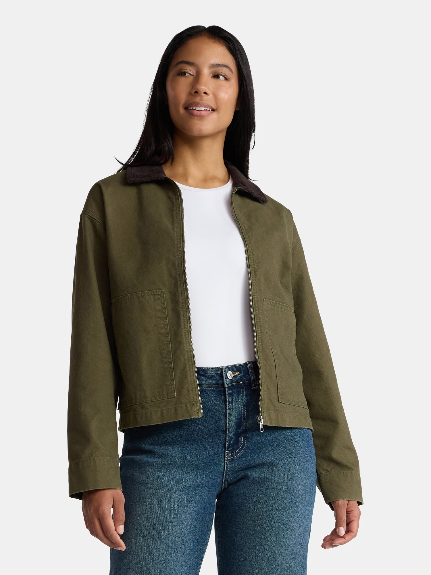 Madden NYC Women's Cotton Canvas Utility Jacket, Sizes XXS-XXL