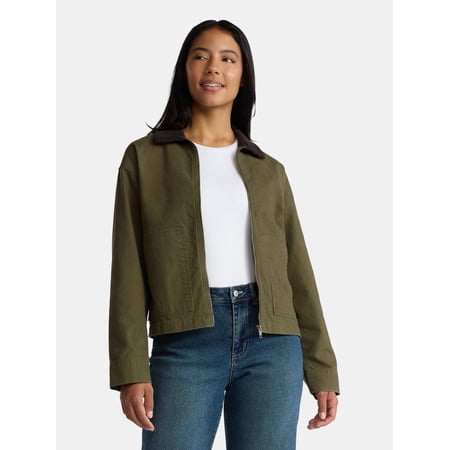 Madden NYC Women's Cotton Canvas Utility Jacket, Sizes XXS-XXL