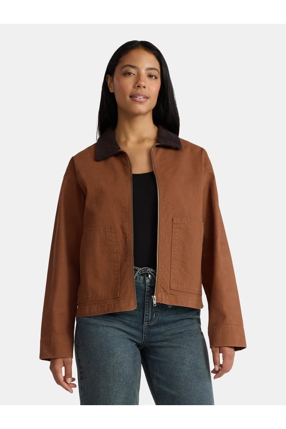 Women's Cotton Canvas Utility Jacket, Sizes XXS-XXL