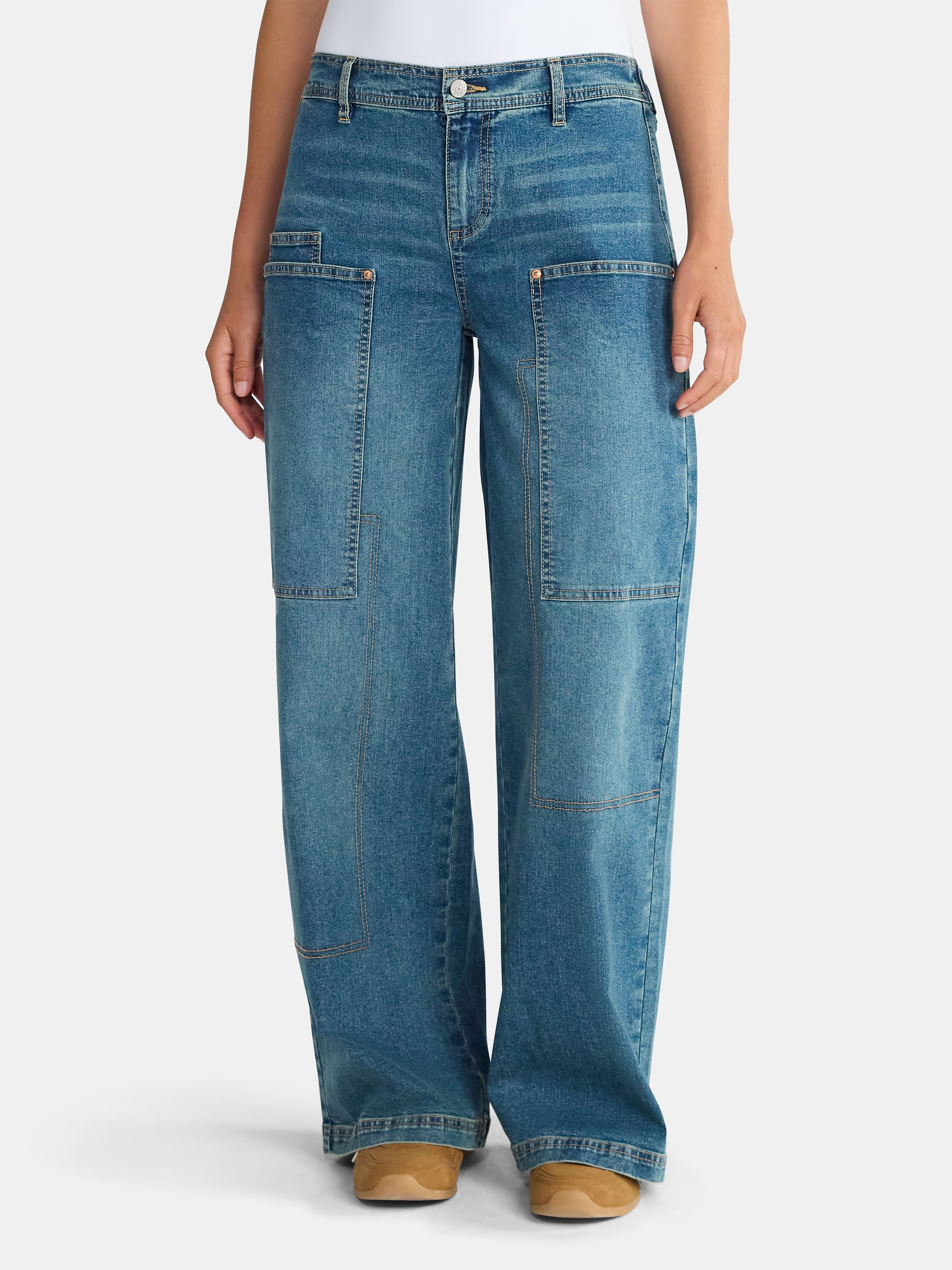 Madden NYC Women's Cargo Jeans, 32" Inseam, Sizes XXS-XXL