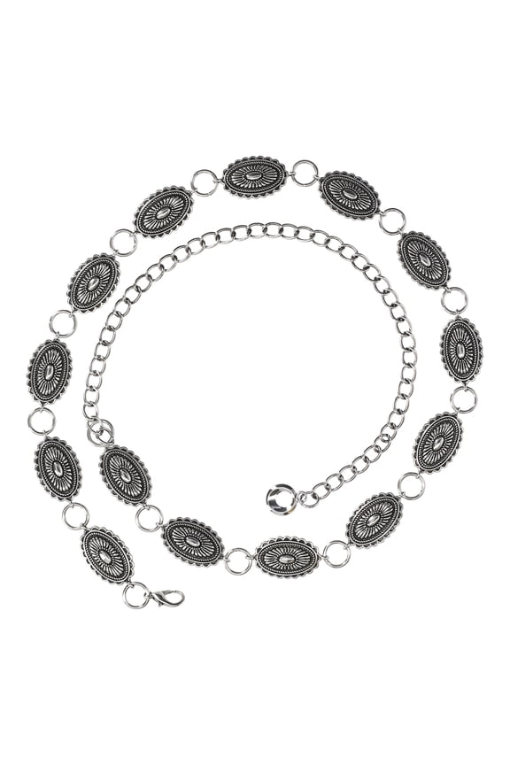 Women's Chain Belt, Silver, Sizes S/M-2X/3X