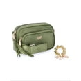 thumbnail image 1 of Madden NYC Women's Nylon Camera Handbag with Charm Keychain, Olive Nylon, 1 of 7