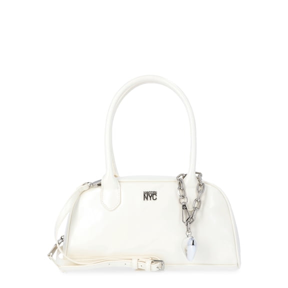 Madden NYC Women's East West Bowler Bag, White