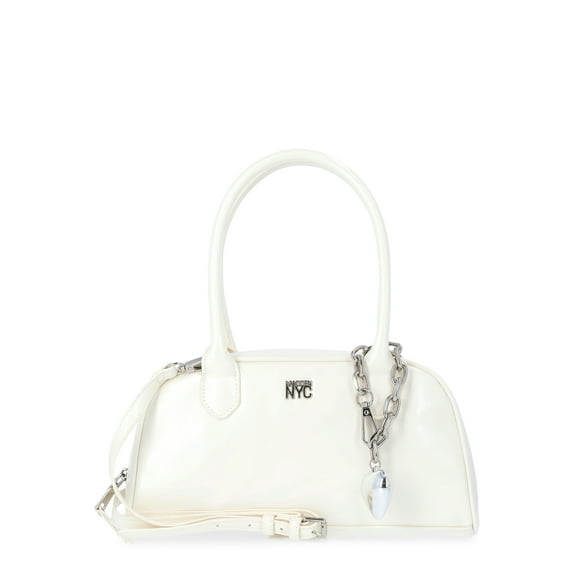 Madden NYC Women's East West Bowler Bag, White