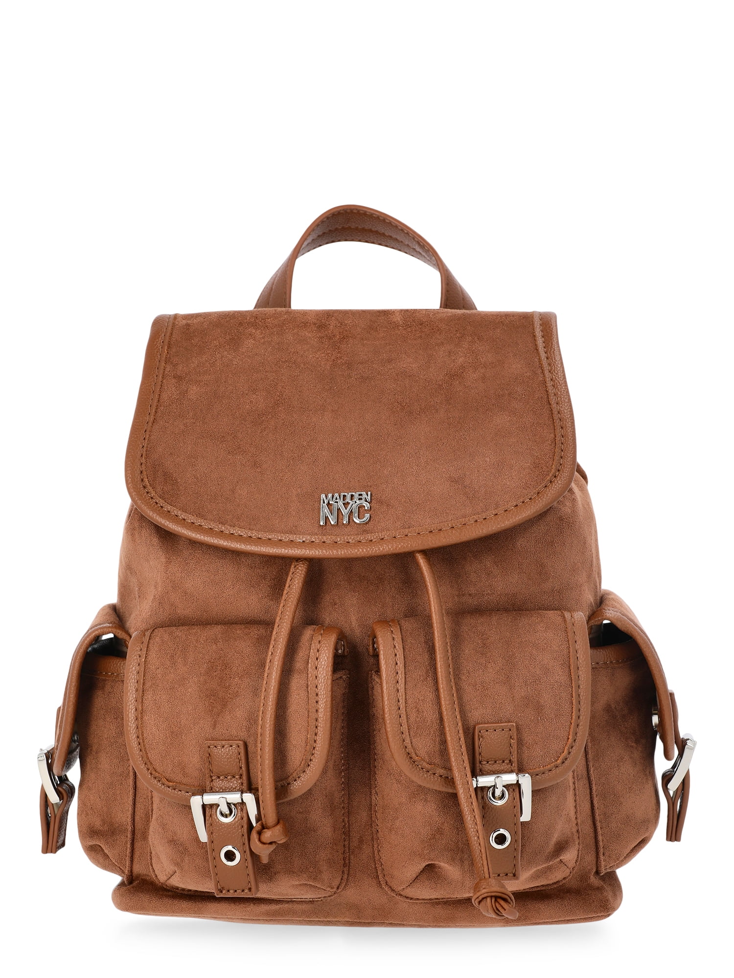 Madden NYC Women's Flap Pocket Flap Backpack, Brown