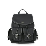 Madden NYC Womens Flap Pocket Flap Backpack, Black