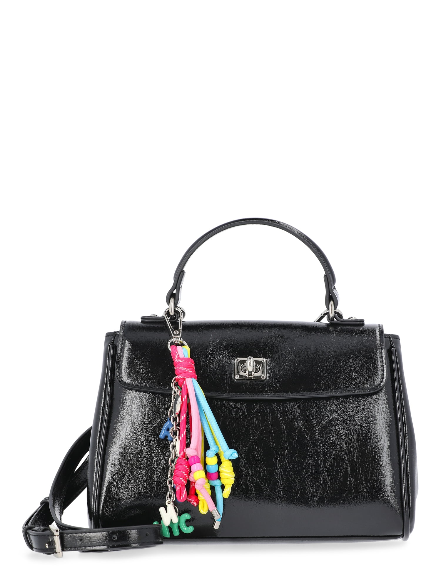 春&ミラディ/NOIR Madden NYC Women's Flap Top Handle Bag, Black - Walmart.com