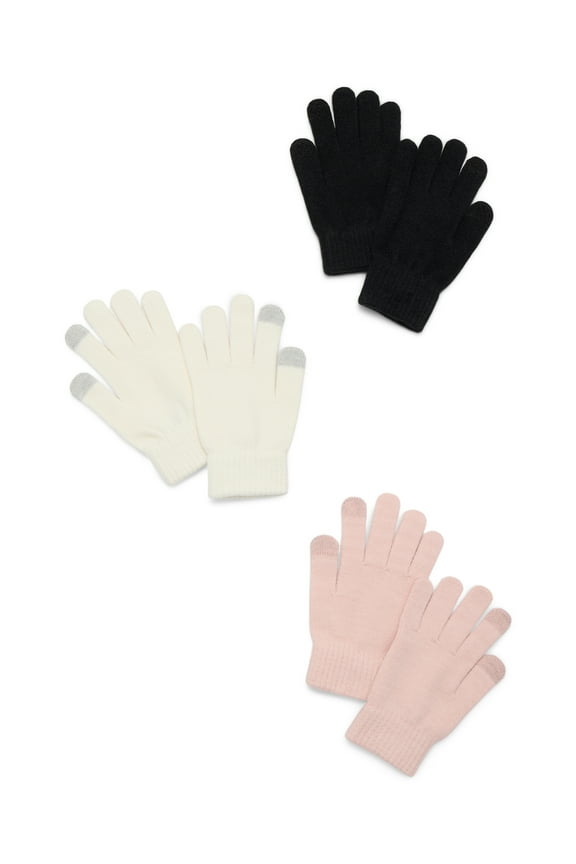 Women's Glove Set, 3-Pack, Blush