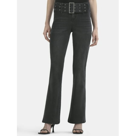 Madden NYC Women's Grommet Bootcut Jeans, 32" Inseam, Sizes 00-18