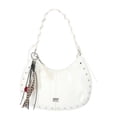 thumbnail image 1 of Madden NYC Women's Half Moon Stud Shoulder Bag, White, 1 of 6