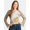 thumbnail image 1 of Madden NYC LS Mesh Top, Womens, 1 of 5
