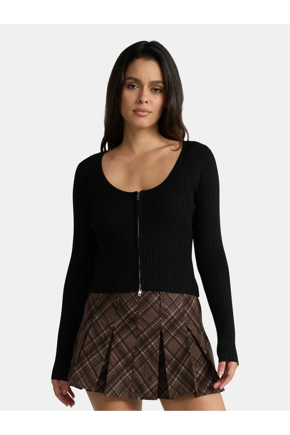 Women’s Zip Top with Long Sleeves, Sizes XXS-2XL