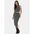 thumbnail image 1 of Madden NYC Women’s Shimmering Mock Neck Top and Skirt Set, 2-Piece, Sizes XXS-XXL, 1 of 4