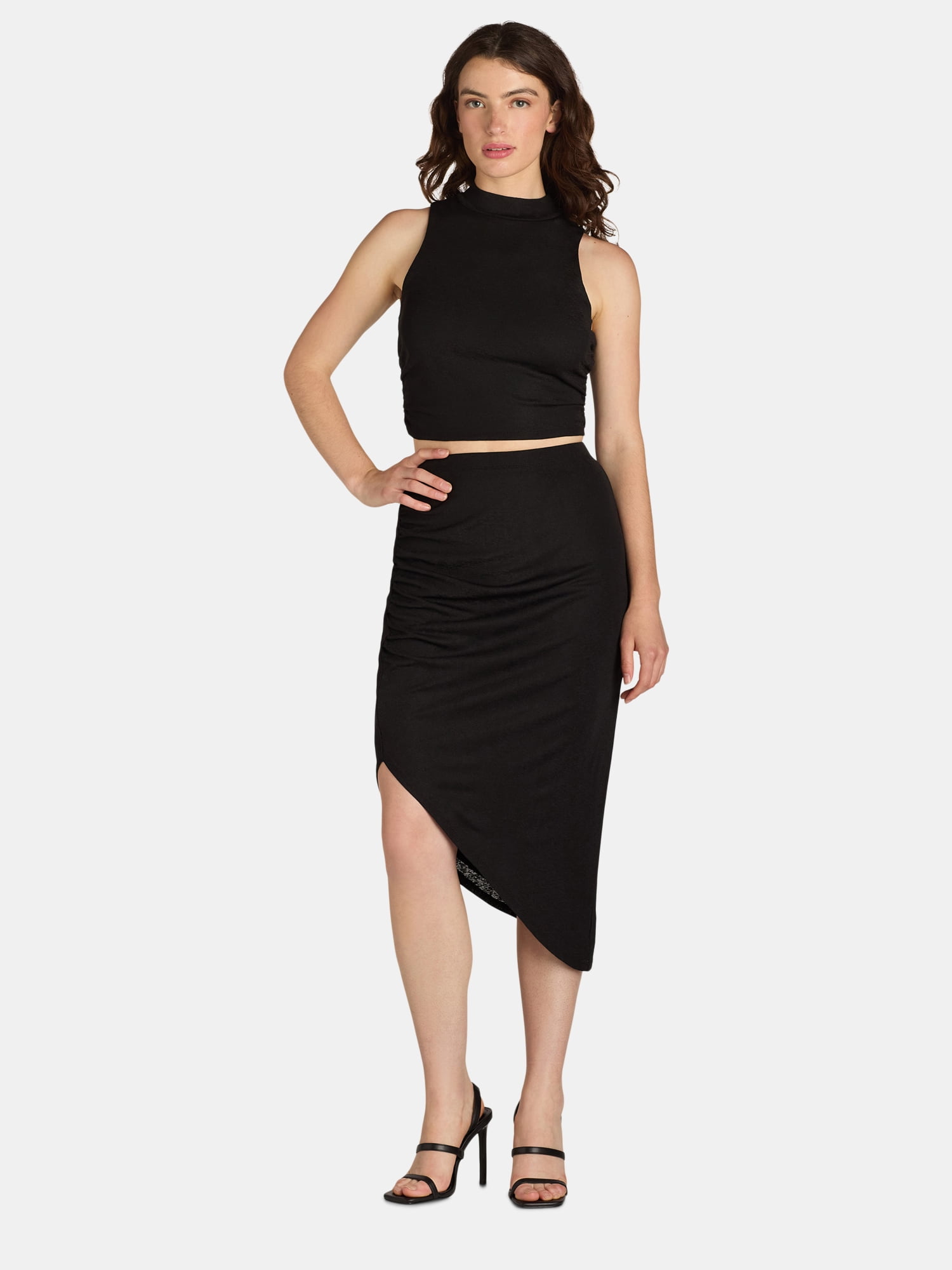 Madden NYC Women's Mock Neck Top and Skirt Set, 2-Piece Madden NYC Women's Mock Neck Top and Skirt Set, 2-Piece