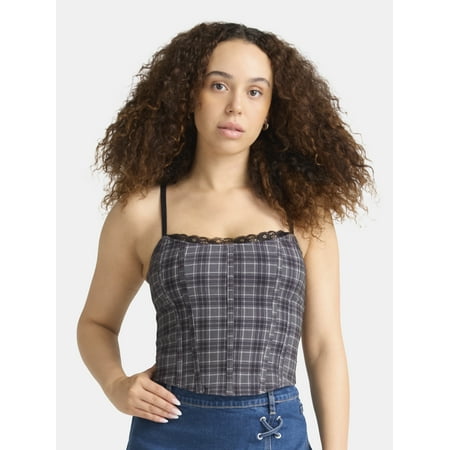 Madden NYC Women’s Plaid Corset Top, Sizes XXS-2XL