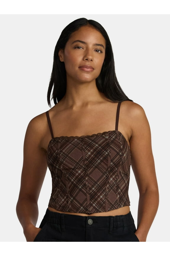 Women’s Plaid Corset Top, Sizes XXS-2XL