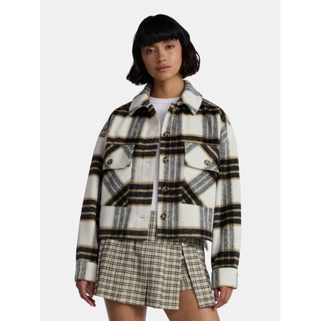 Madden NYC Women’s Plaid Jacket, Midweight, Sizes XXS-XXL