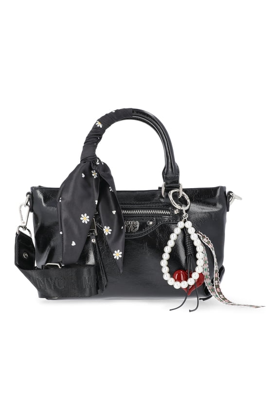 Women's Small Top Handle Satchel, Black