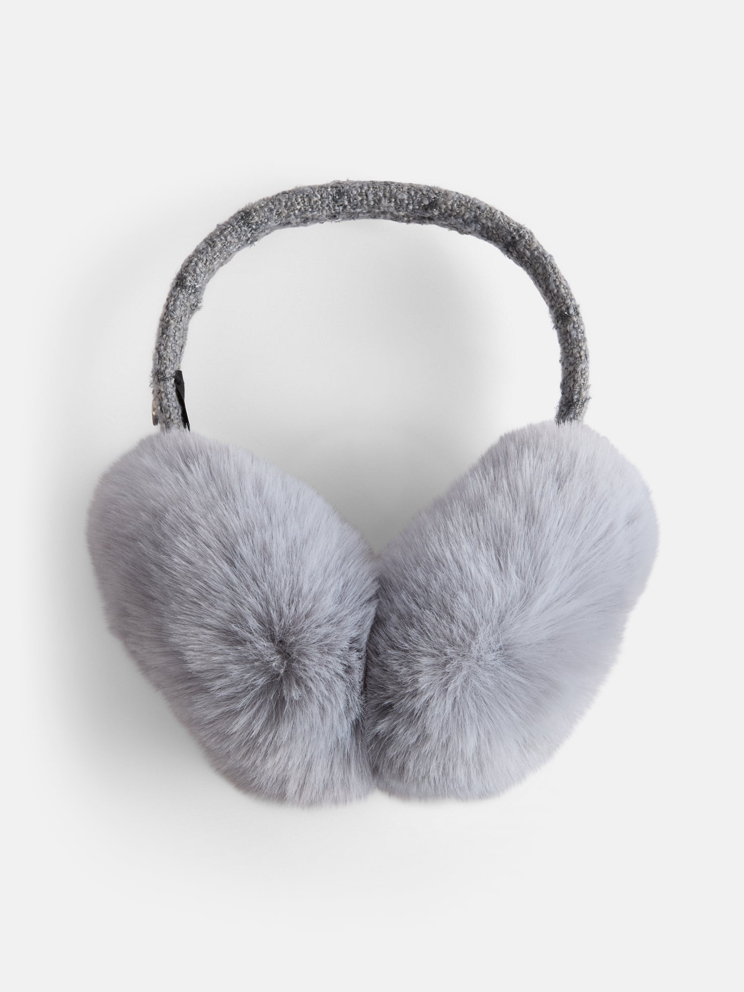 MNYC Women's Boucle Sequin Trim Earmuff, Gray