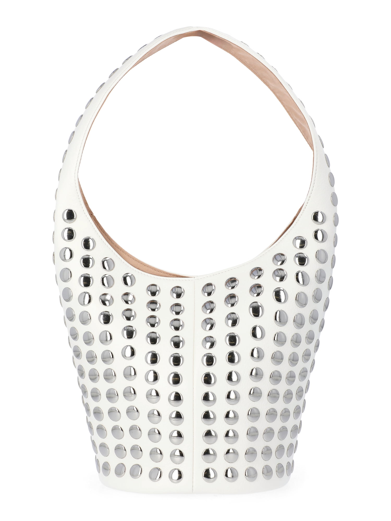 Madden NYC Women's Studded Bucket Shoulder Bag, White