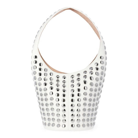 Madden NYC Women's Studded Bucket Shoulder Bag, White