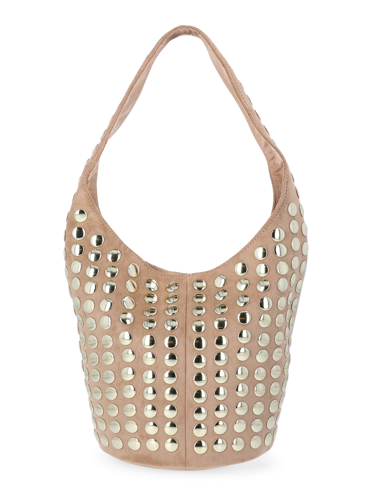 Madden NYC Women's Studded Bucket Shoulder Bag, Khaki