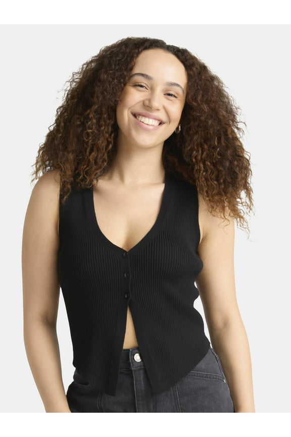 Women’s Sleeveless Knit Vest Top, Sizes XXS-2XL