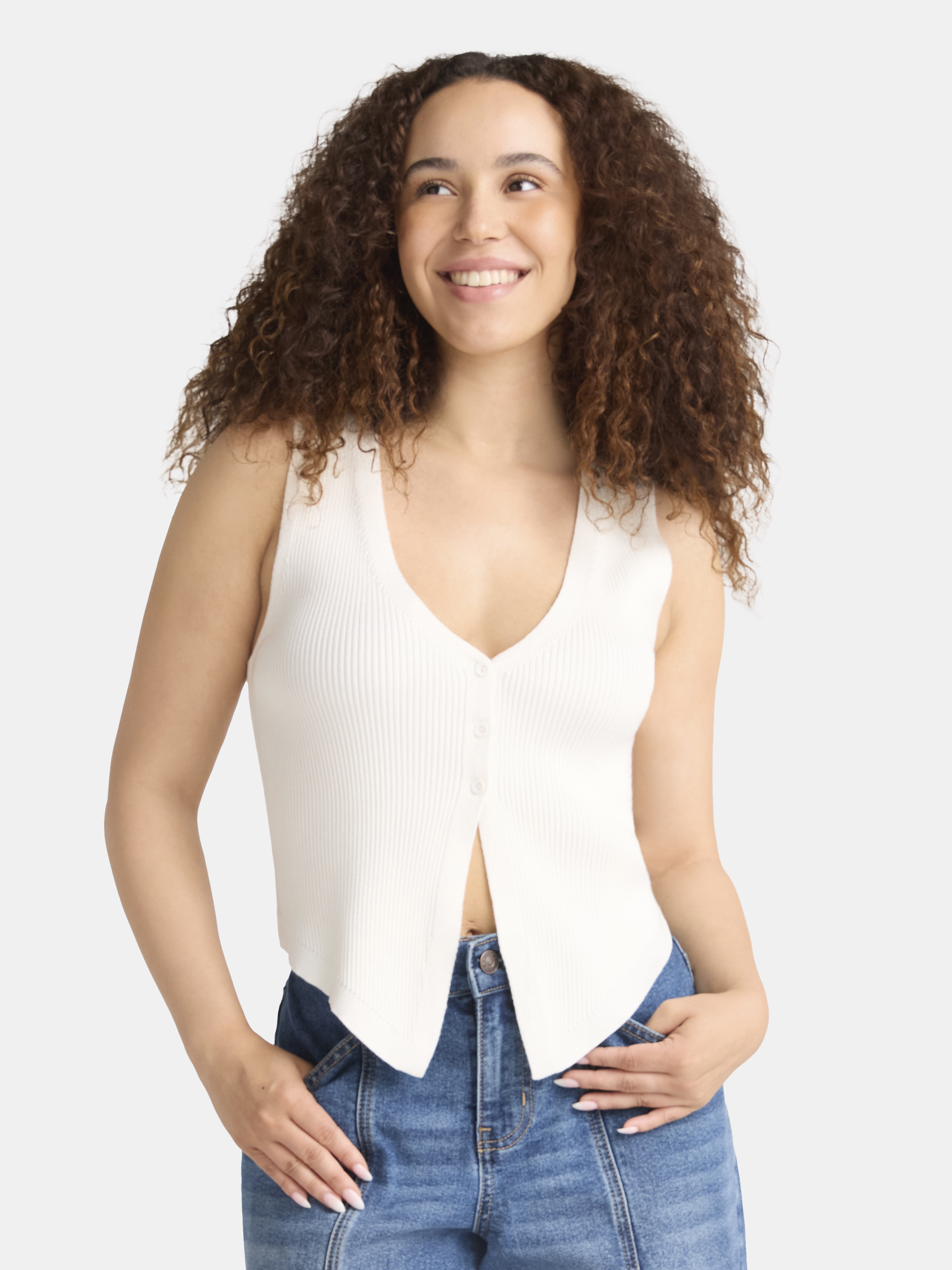 Madden NYC Women’s Sleeveless Knit Vest Top, Sizes XXS-2XL
