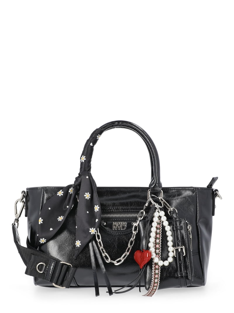 Madden NYC Women's Slouchy Top Handle Satchel, Black - Walmart.com