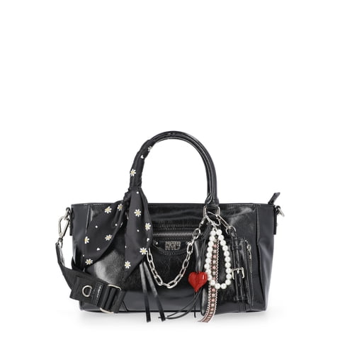 Women's Slouchy Top Handle Satchel, Black