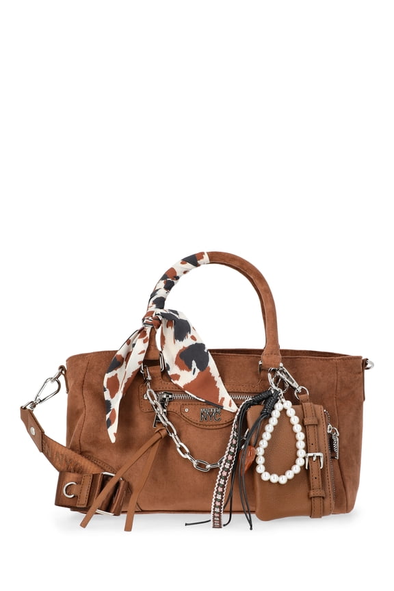 Women's Slouchy Top Handle Satchel, Cognac