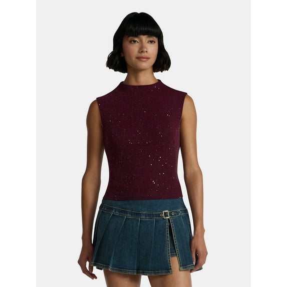 Madden NYC Women’s Sleeveless Sparkle Top